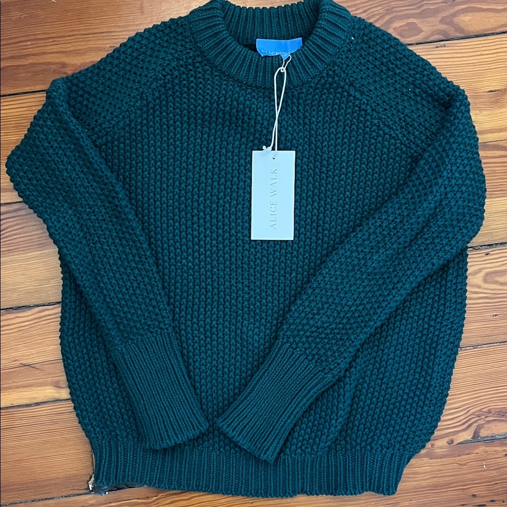 Alice Walk Deep Green Crewneck Sweater - Picture 2 of 2